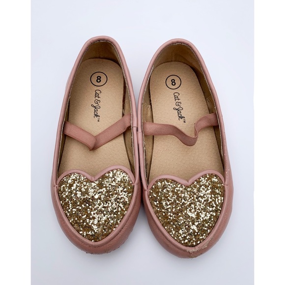 Cat Jack Pink And Gold Glitter Heart 